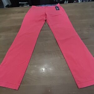 Vineyard Vines Breaker Pants Mens 30x30 Pink Chino Casual Cotton Straight Leg